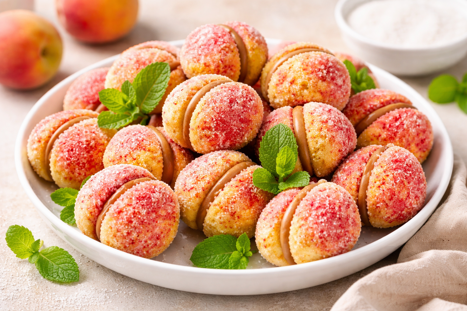 Sausainiai „persikėliai“: smagus desertas, kuris atrodo įspūdingai