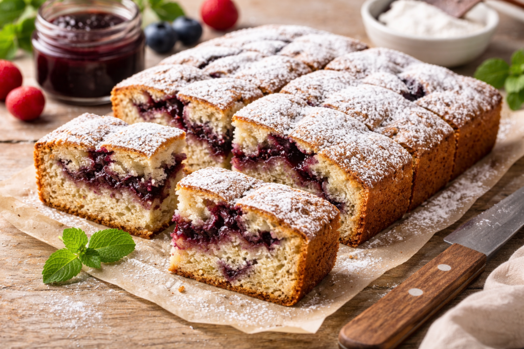 Senovinis pyragas su uogiene: paprasta šventė iš vieno stiklainio