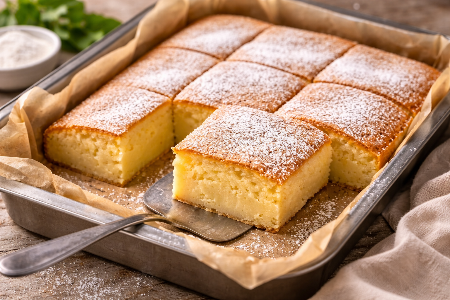 Pudingo pyragas orkaitėje: minkštas desertas, kai norisi kažko tarp pyrago ir kremo