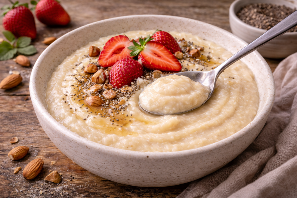 „Šilkinė“ košė: pusryčių idėja, kuri labiau primena desertą nei vaikystės košės košmarą