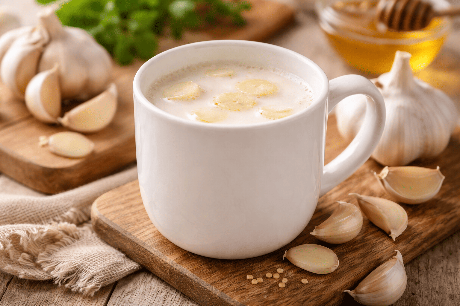 Česnakas su pienu – nauda organizmui ir paprastas receptas