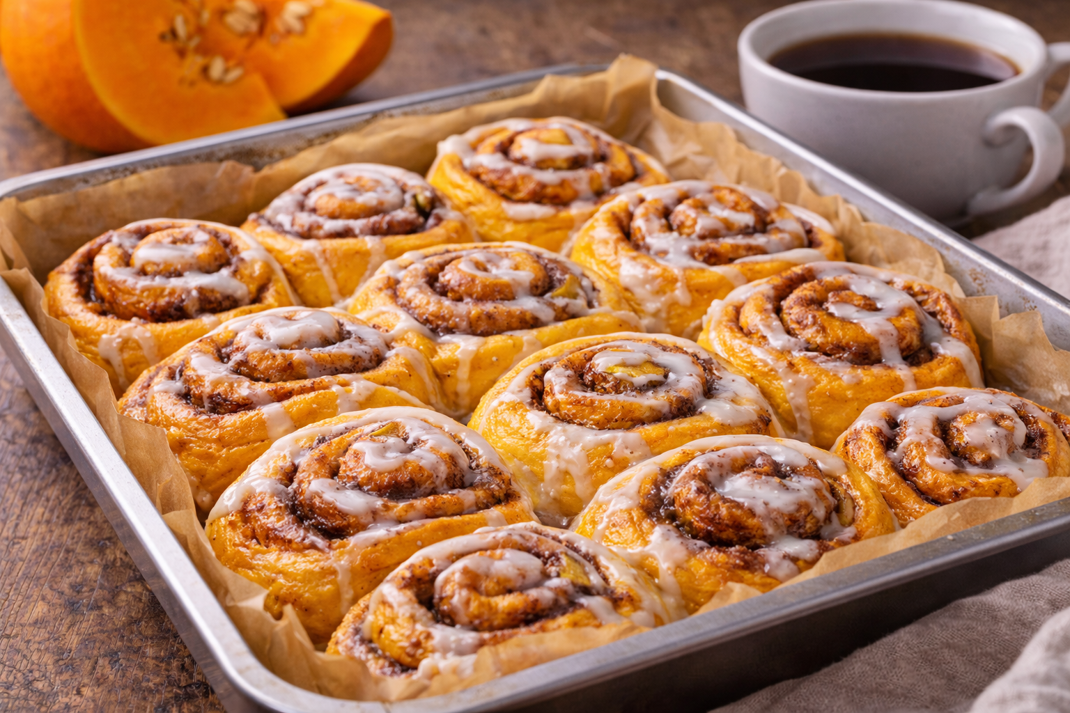 Minkštos cinamoninės bandelės su moliūgu: jaukus rudens desertas, kuris kvepia namais