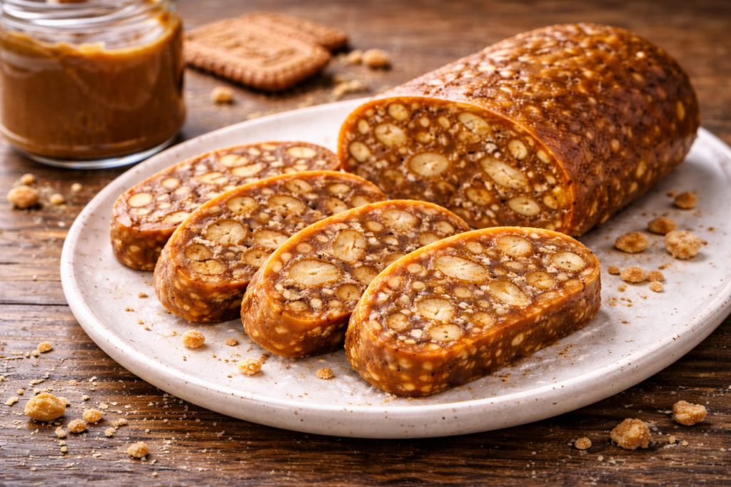 Tinginio desertas su karamelizuotų sausainių kremu