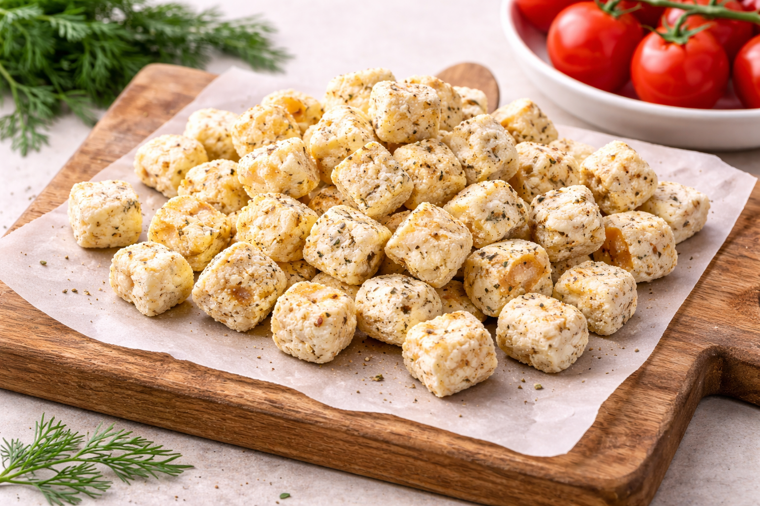 Džiovinta varškė namuose: baltyminis užkandis be cukraus, kurį lengva pasiruošti