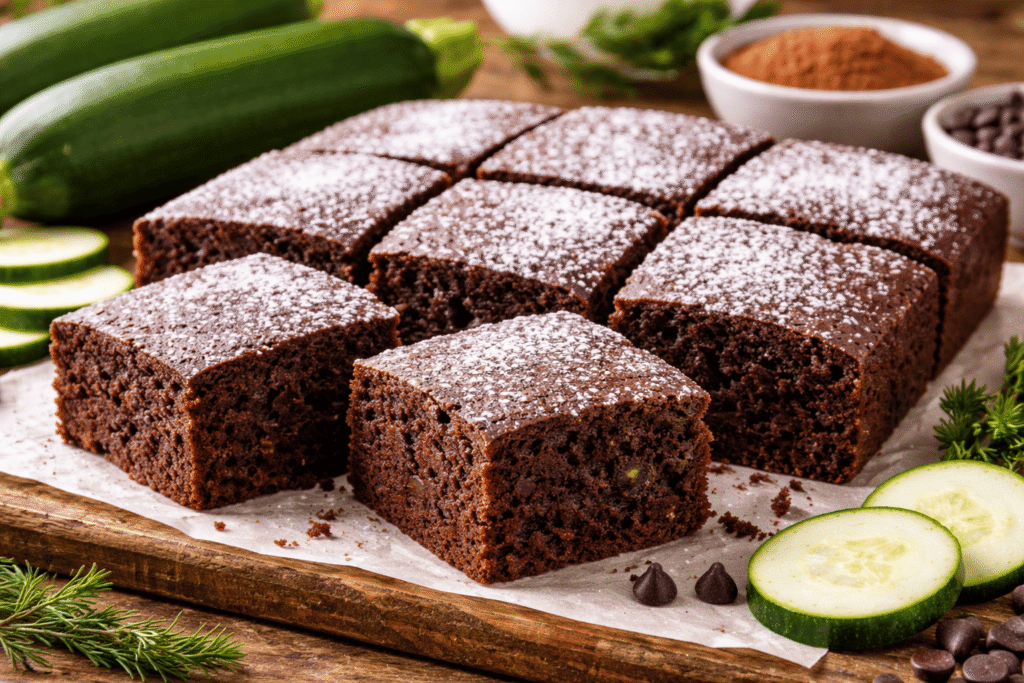 Cukinija su kakava be kiaušinių ir pieno – netikėtas desertas, kuris nustebina