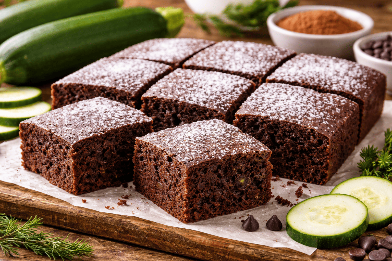 Cukinija su kakava be kiaušinių ir pieno – netikėtas desertas, kuris nustebina