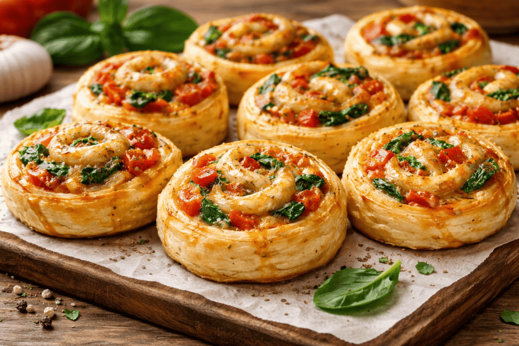 Picos suktinukai su paprika ir špinatais – greitas užkandis visai šeimai