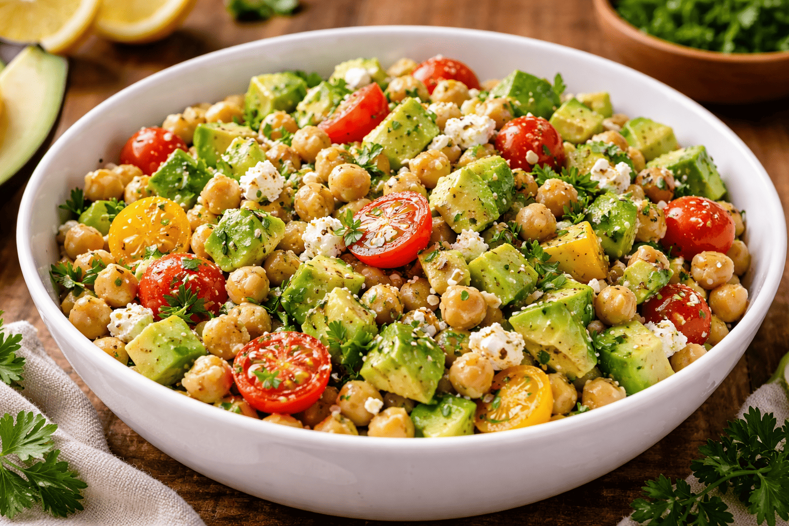 Avokadų ir avinžirnių salotos – sotiems pietums užtenka 5 ingredientų