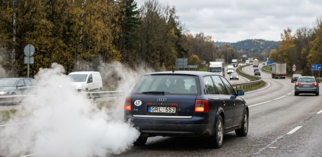 Baltas ar pilkšvas dūmas iš dyzelio: kada tai normalu, o kada signalas apie gedimą