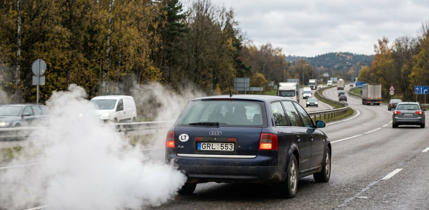 Baltas ar pilkšvas dūmas iš dyzelio: kada tai normalu, o kada signalas apie gedimą