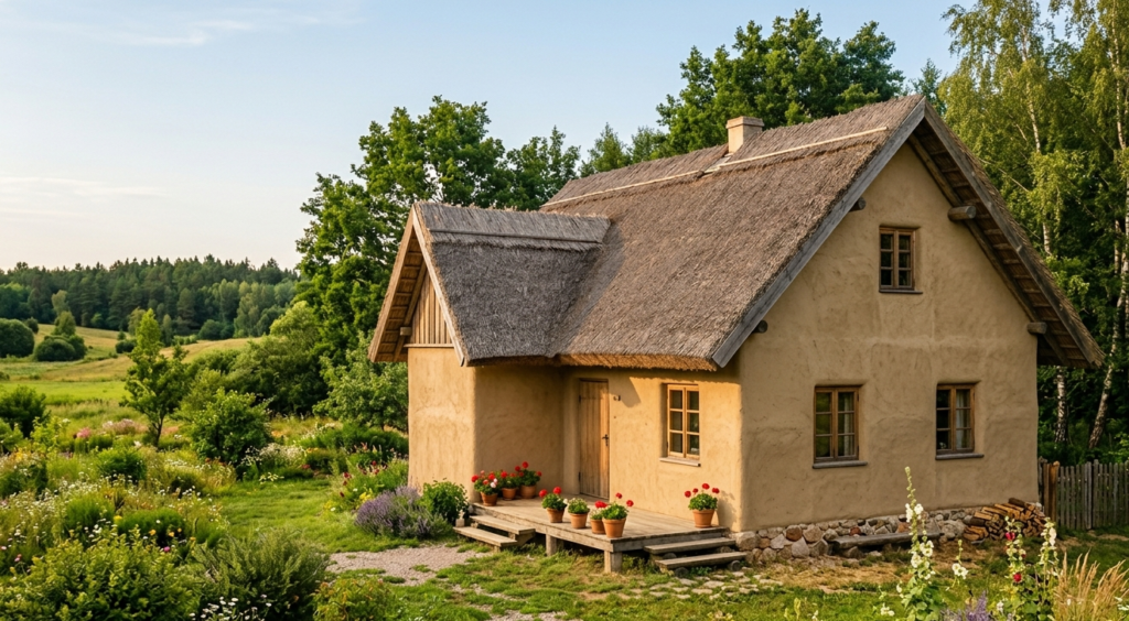 Namas iš šiaudų ir molio stebina net žiemą: kodėl viduje šilta be didelių sąskaitų