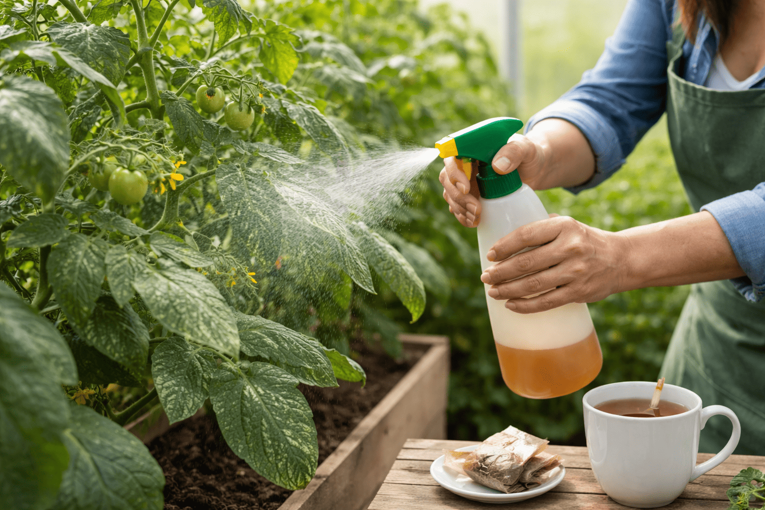 Arbatos purškalas pomidorams: kada jis padeda, o kada tik sugaištate laiką