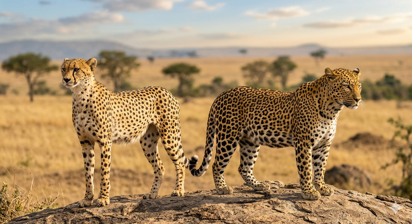 Leopardas ir gepardas: kodėl jie dažnai painiojami, bet yra visiškai skirtingi